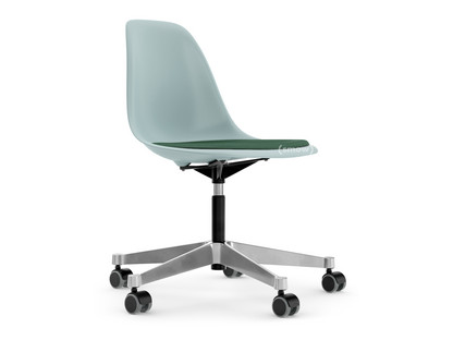 Eames Plastic Side Chair RE PSCC Eisgrau RE|Mit Sitzpolster|Mint / forest