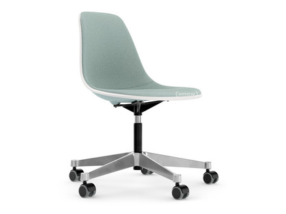 Eames Plastic Side Chair RE PSCC Eisgrau RE|Mit Vollpolsterung|Eisblau / elfenbein