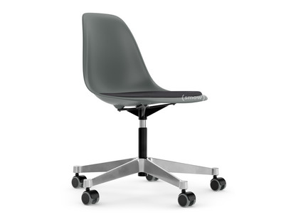 Eames Plastic Side Chair RE PSCC Granitgrau RE|Mit Sitzpolster|Dunkelgrau