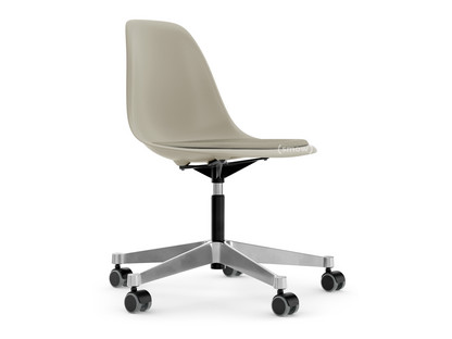 Eames Plastic Side Chair RE PSCC Kieselstein RE|Mit Sitzpolster|Warmgrey / elfenbein