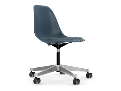 Eames Plastic Side Chair RE PSCC Meerblau RE|Mit Sitzpolster|Eisblau / moorbraun