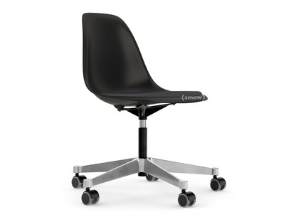 Eames Plastic Side Chair RE PSCC Tiefschwarz RE|Mit Sitzpolster|Dunkelgrau