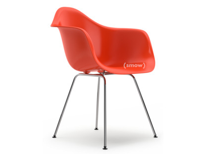Eames Plastic Armchair RE DAX Rot (poppy red)|Ohne Polsterung|Ohne Polsterung|Standardhöhe - 43 cm|Verchromt