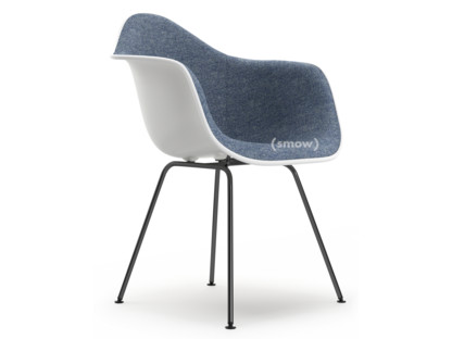 Eames Plastic Armchair RE DAX Weiß|Mit Vollpolsterung|Dunkelblau / elfenbein|Standardhöhe - 43 cm|Beschichtet basic dark