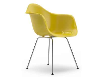 Eames Plastic Armchair RE DAX Senf|Ohne Polsterung|Ohne Polsterung|Standardhöhe - 43 cm|Verchromt