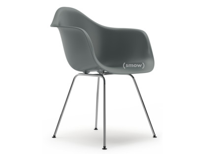 Eames Plastic Armchair RE DAX Granitgrau|Ohne Polsterung|Ohne Polsterung|Standardhöhe - 43 cm|Verchromt
