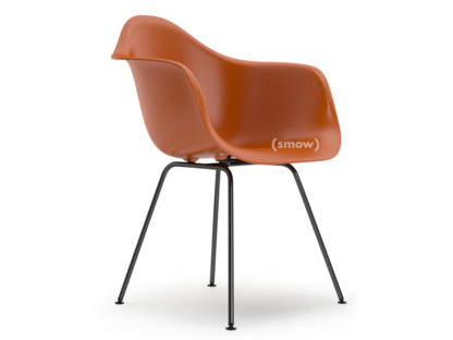 Eames Plastic Armchair RE DAX Rostorange|Ohne Polsterung|Ohne Polsterung|Standardhöhe - 43 cm|Beschichtet basic dark