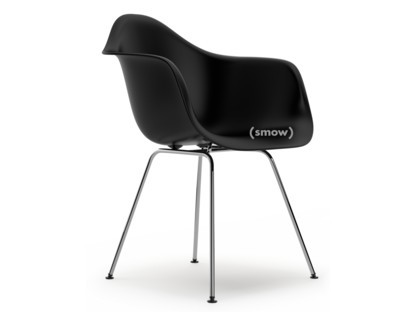 Eames Plastic Armchair RE DAX Tiefschwarz|Ohne Polsterung|Ohne Polsterung|Standardhöhe - 43 cm|Verchromt