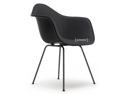 Eames Plastic Armchair RE DAX Tiefschwarz|Mit Vollpolsterung|Dunkelgrau|Standardhöhe - 43 cm|Beschichtet basic dark