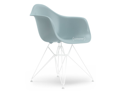 Eames Plastic Armchair RE DAR Eisgrau|Ohne Polsterung|Ohne Polsterung|Standardhöhe - 43 cm|Beschichtet weiß