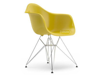 Eames Plastic Armchair RE DAR Senf|Ohne Polsterung|Ohne Polsterung|Standardhöhe - 43 cm|Verchromt