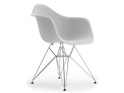 Eames Plastic Armchair RE DAR Cotton white|Ohne Polsterung|Ohne Polsterung|Standardhöhe - 43 cm|Verchromt