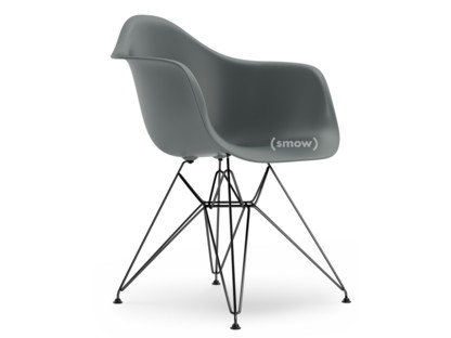 Eames Plastic Armchair RE DAR Granitgrau|Ohne Polsterung|Ohne Polsterung|Standardhöhe - 43 cm|Beschichtet basic dark