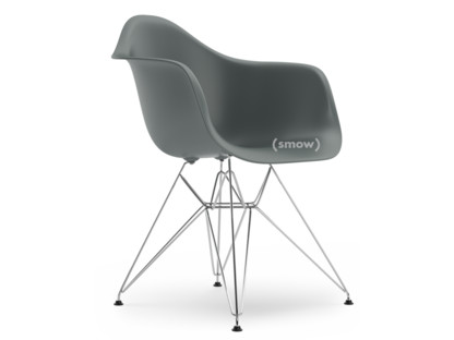 Eames Plastic Armchair RE DAR Granitgrau|Ohne Polsterung|Ohne Polsterung|Standardhöhe - 43 cm|Verchromt