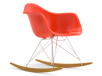 Eames Plastic Armchair RE RAR Rot - poppy red|Verchromt|Ahorn gelblich