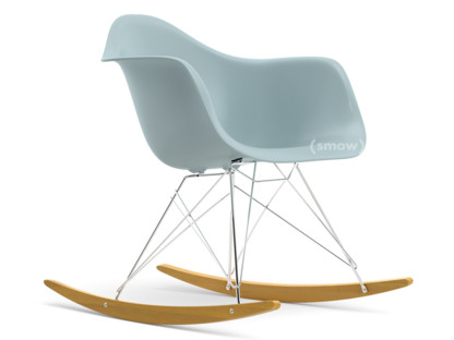 Eames Plastic Armchair RE RAR Eisgrau|Verchromt|Ahorn gelblich