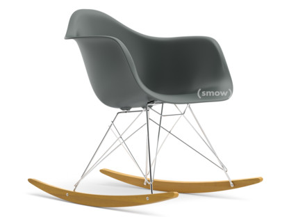 Eames Plastic Armchair RE RAR Granitgrau|Verchromt|Ahorn gelblich