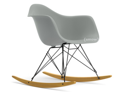 Eames Plastic Armchair RE RAR Hellgrau|Beschichtet basic dark|Ahorn gelblich