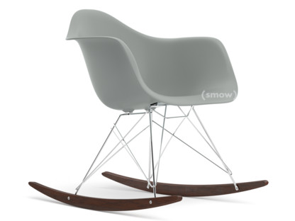 Eames Plastic Armchair RE RAR Hellgrau|Verchromt|Ahorn dunkel