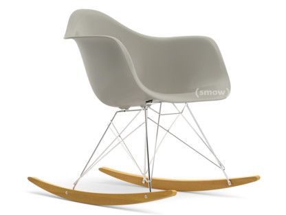 Eames Plastic Armchair RE RAR Kieselstein|Verchromt|Ahorn gelblich