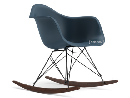 Eames Plastic Armchair RE RAR Meerblau|Beschichtet basic dark|Ahorn dunkel