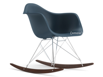 Eames Plastic Armchair RE RAR Meerblau|Verchromt|Ahorn dunkel