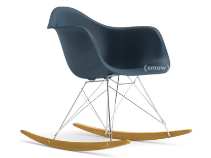 Eames Plastic Armchair RE RAR Meerblau|Verchromt|Ahorn gelblich