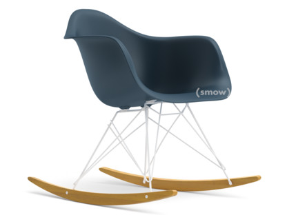 Eames Plastic Armchair RE RAR Meerblau|Beschichtet weiß|Ahorn gelblich