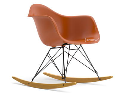 Eames Plastic Armchair RE RAR Rostorange|Beschichtet basic dark|Ahorn gelblich