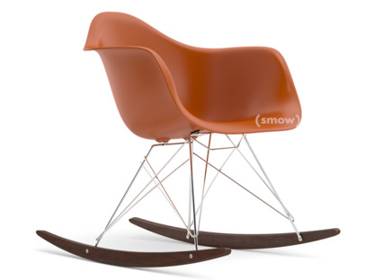 Eames Plastic Armchair RE RAR Rostorange|Verchromt|Ahorn dunkel