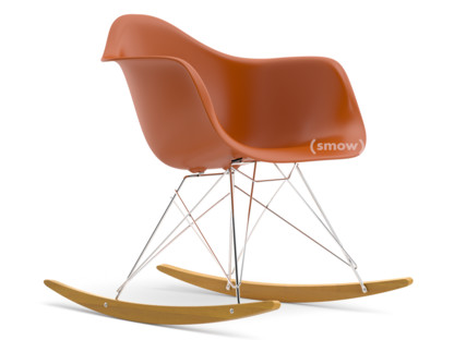 Eames Plastic Armchair RE RAR Rostorange|Verchromt|Ahorn gelblich