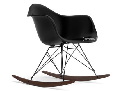 Eames Plastic Armchair RE RAR Tiefschwarz|Beschichtet basic dark|Ahorn dunkel