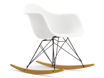 Eames Plastic Armchair RE RAR Weiß|Beschichtet basic dark|Ahorn gelblich