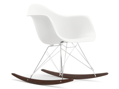 Eames Plastic Armchair RE RAR Weiß|Verchromt|Ahorn dunkel