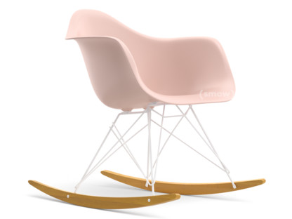 Eames Plastic Armchair RE RAR Zartrosé|Beschichtet weiß|Ahorn gelblich