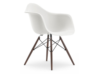 Eames Plastic Armchair RE DAW Weiß|Ohne Polsterung|Ohne Polsterung|Standardhöhe - 43 cm|Ahorn dunkel