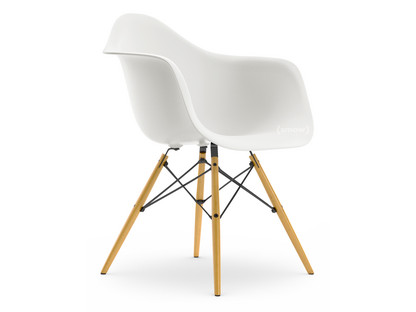 Eames Plastic Armchair RE DAW Weiß|Ohne Polsterung|Ohne Polsterung|Standardhöhe - 43 cm|Ahorn gelblich