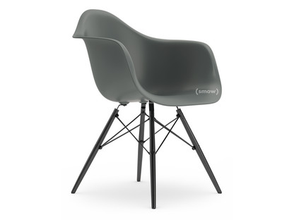 Eames Plastic Armchair RE DAW Granitgrau|Ohne Polsterung|Ohne Polsterung|Standardhöhe - 43 cm|Ahorn schwarz