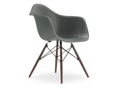 Eames Plastic Armchair RE DAW Granitgrau|Ohne Polsterung|Ohne Polsterung|Standardhöhe - 43 cm|Ahorn dunkel