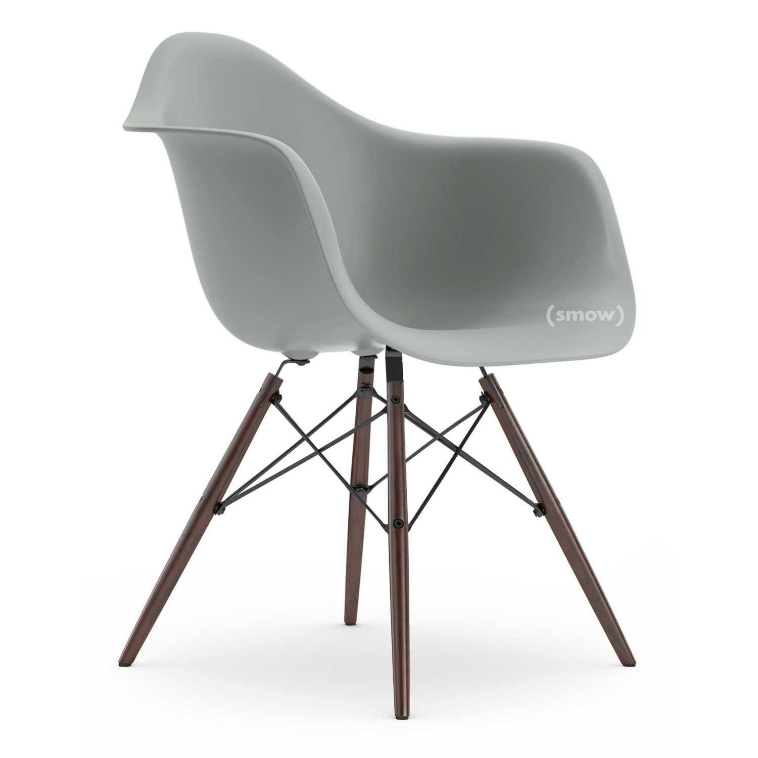 Eames Plastic Armchair RE DAW Hellgrau Ohne Polsterung Ohne Polsterung Standardhohe 43 cm Ahorn dunkel Vitra von Charles Ray Eames 1950 Original von smow