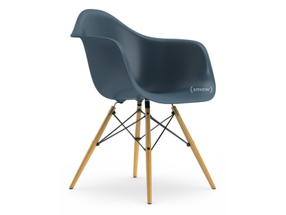 Eames Plastic Armchair RE DAW Meerblau|Ohne Polsterung|Ohne Polsterung|Standardhöhe - 43 cm|Esche honigfarben