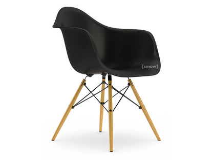 Eames Plastic Armchair RE DAW Tiefschwarz|Ohne Polsterung|Ohne Polsterung|Standardhöhe - 43 cm|Ahorn gelblich