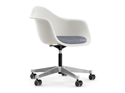 Eames Plastic Armchair RE PACC Weiß|Mit Sitzpolster|Dunkelblau / elfenbein
