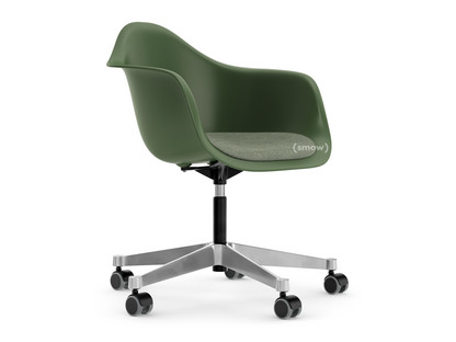 Eames Plastic Armchair RE PACC Forest RE|Mit Sitzpolster|Elfenbein / forest