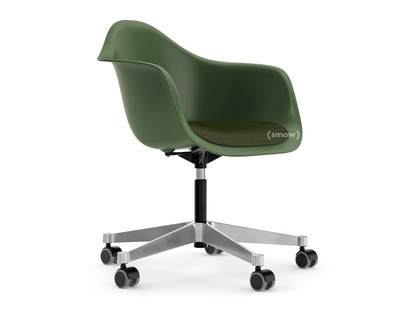 Eames Plastic Armchair RE PACC Forest RE|Mit Sitzpolster|Nero / forest