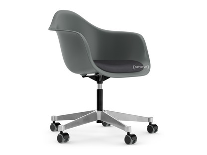 Eames Plastic Armchair RE PACC Granitgrau RE|Mit Sitzpolster|Dunkelgrau