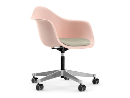 Eames Plastic Armchair RE PACC Zartrosé RE|Mit Sitzpolster|Warmgrey / elfenbein