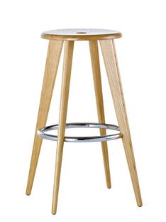 Tabouret Haut Eiche natur, Fußstütze chrom