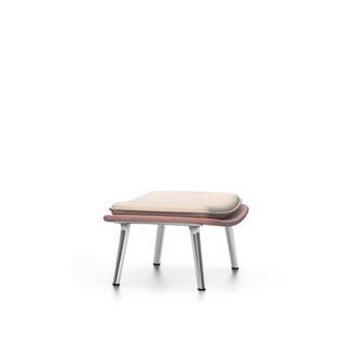 Slow Chair Ottoman Untergestell poliert|Rot/crème