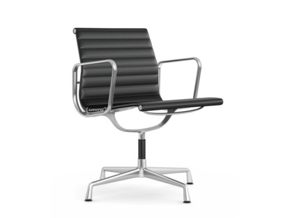 Aluminium Chair EA 107 / EA 108 EA 108 - drehbar|Poliert|Leder Premium F|Asphalt